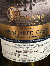 Laden Sie das Bild in den Galerie-Viewer, Savanna Rhum Vieux Extra Old Traditionel Unshared Cask 14 Jahre 53,6%Vol., La Réunion, 0,5l