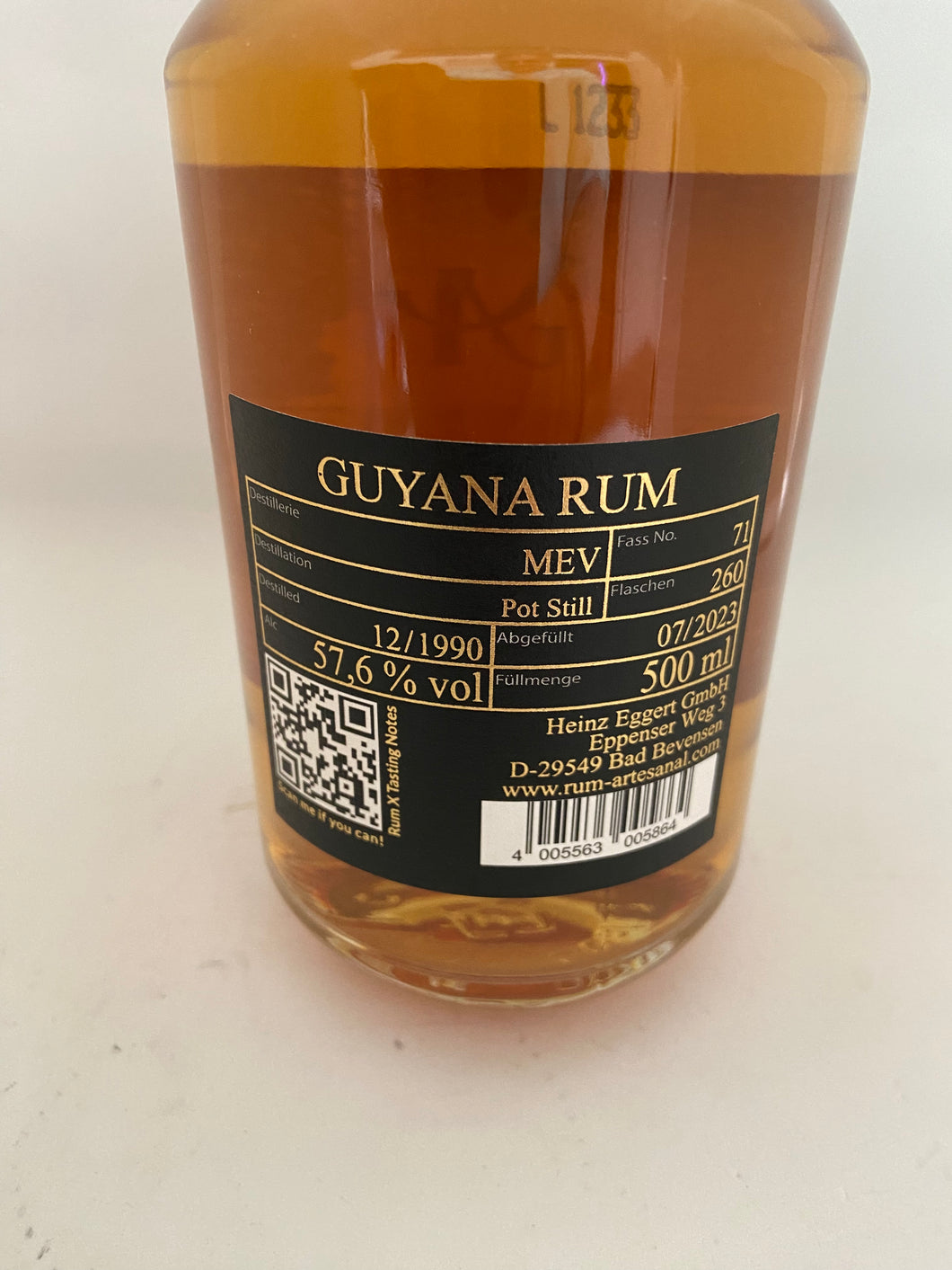 Rum Artesanal Guyana Enmore MEV 1990/2023, 32 Jahre, 57,6%Vol., Guyana, 0,5l