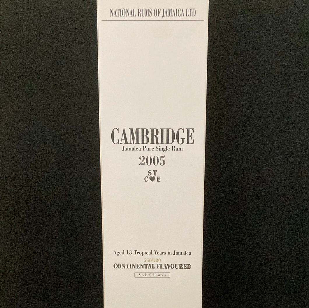 National Rums of Jamaica – Cambridge 2005 STCE 13 Jahres, 62,5%Vol., 0,7l