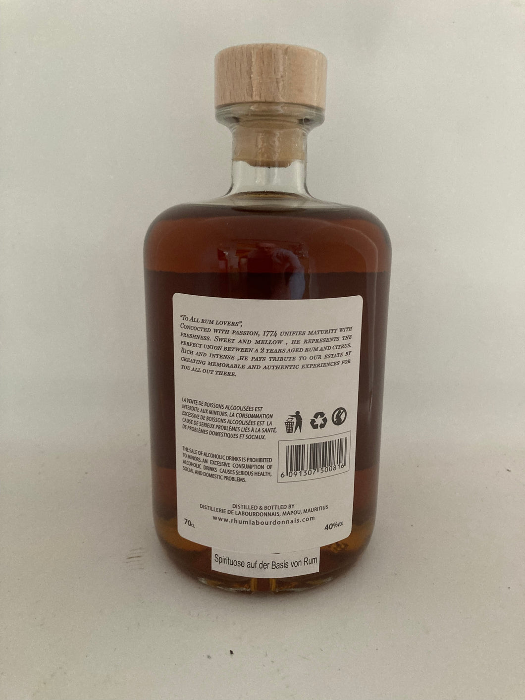 Distillerie de Labourdonnais1731, 40%Vol., Rum-Spirituose,Mauritius, 0,7l