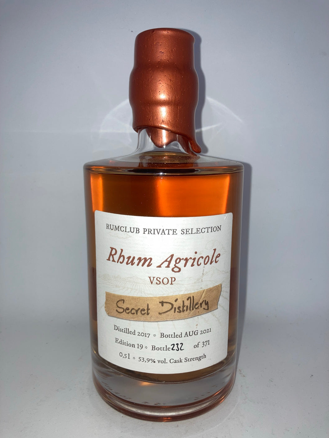 Rumclub Private Selection Edition 19, Rhum Agricole VSOP, Guadeloupe,Secret Distillery,56,9%Vol., 0,5l