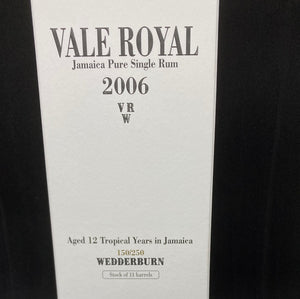 National Rums of Jamaica –  Vale Royal 2006-2018 VRW 12 Jahre, 62,5%Vol.,  0,7l