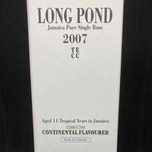 National Rums of Jamaica –  Long Pond 2007-2018 TECC 12 Jahre, 62,5%Vol.,  0,7l
