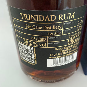 Rum Artesanal Ten Cane Distillery 2008-2022, 58,2%Vol., Trinidad, 0,5l