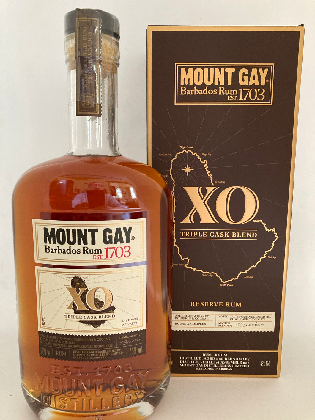 Mount Gay XO Triple Cask Blend, 43%Vol., Barbados, 0,7l